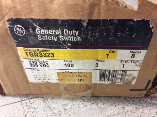 GE General Electric Safety Switch TGN3323 100 Amp 240 Volt Non Fusible