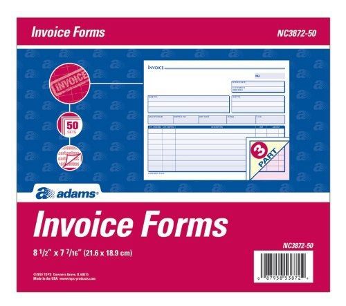 Adams Invoice Unit Sets, 7.44 x 8.5 Inch, 3-Part, Carbonless, White/Canary/Pink,