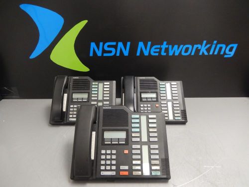 Lot of 3x Nortel Norstar Meridian M7324 NT8B40AE NT8B40 Black Phones