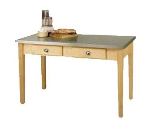 John Boos MIL6036D Work Table - 60&#034; Stainless steel top with maple base