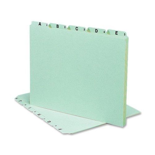 Smead A-Z Green Pressboard Self Tab File Guides,Letter - 8.5&#034; x 11&#034; - 1/5 Cut