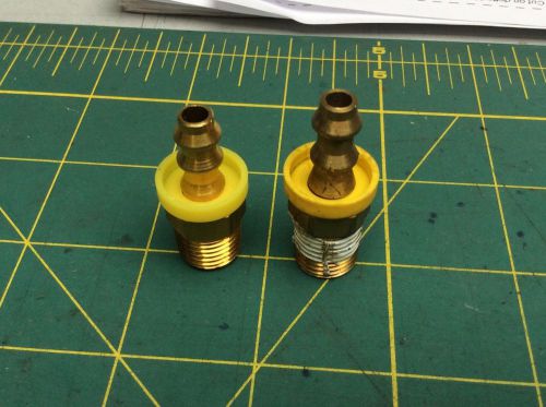 BRASS BARBED TUBE FITTING 1/4&#034; TUBE ID X 1/4 PIPE SIZE QTY 2 #61302