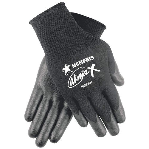 N9674S Coated Gloves, S, Black, Bi Polymer, 1 Pair, NEW, FREE SHIPPING, $KB$