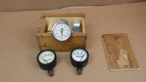 Set of Three Rochester Vacuum, Pressure,  Dial Thermometer 200°F to 1000F Set