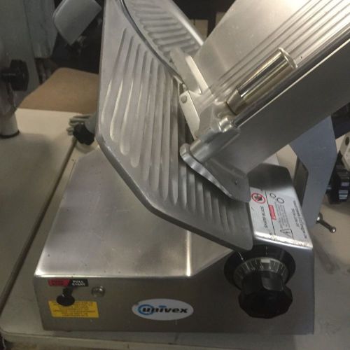 Univex &#034;max series&#034; 8512 heavy duty, gear-driven, automatic gravity feed slicer for sale