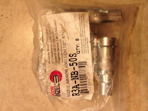 ABICOR BINZEL A360 CON 1/2&#034; STK R3A-NB-50S NOZZLES, PACKAGE OF 5