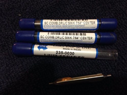 NEW 3 PIECES OSG SC COMBO DRILL COUNTER SINK 7/64&#034; DOUBLE ENDED