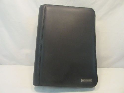 FRANKLIN COVEY Black Leather LARGE Planner Organizer Binder + 8th Habit Audio CD