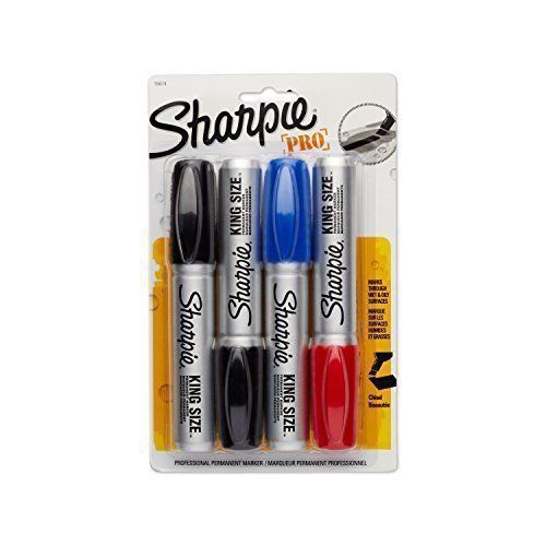 Sharpie king size permanent marker, 4 assorted markers (15674pp) for sale