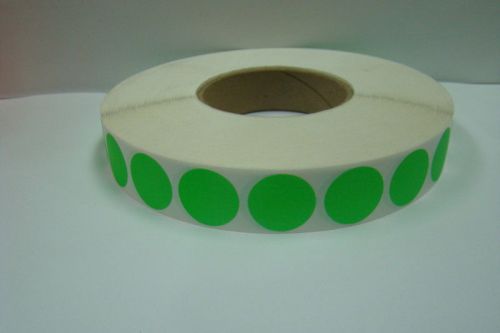 8 rolls of 5100 1 inch round green thermal transfer dot labels for sale
