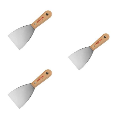 TEKTON 3 Pack 3 in. Flexible Putty Knife Scraper Blade Painting Painter Tool