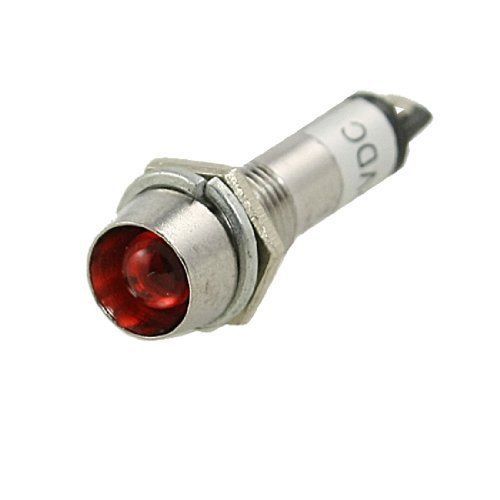 Dc 12v 2 terminals threaded red led lamp signal indicator pilot light for sale
