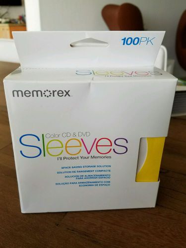 100 Memorex Multi Color CD DVD Paper Sleeves Window Flap  [FREE FAST SHIPPING]
