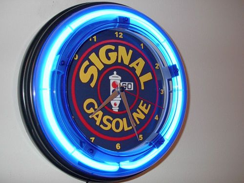 Signal Gas Oil Service Station Neon Wall Clock Advertising Sign