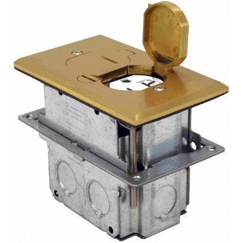 Orbit FLB-D-BR Electric Floor Box, TR Flip-Type w/Duplex Receptacle Cover &amp; Box