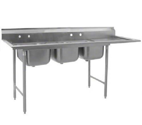 Eagle group 414-24-3-24r, stainless steel commercial compartment sink with three for sale