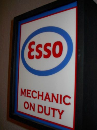 Esso Gas Oil Service Station Garage Man Cave Advertising Lighted SIgn