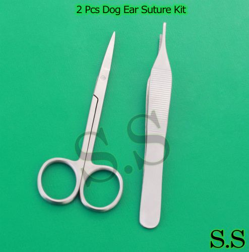 2 Pcs Dog Ear Suture Kit Surgical Veterinary Instruments