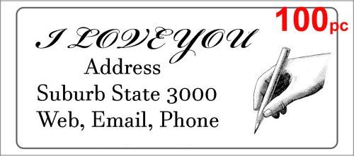 100 Personalised return address label artist hand custom mailing sticker 56x25mm