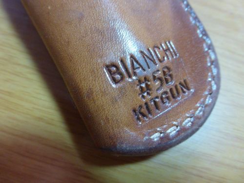 BIANCHI #5B KITGUN Right Hand Brown Leather Holster VG+