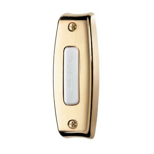 Nutone pb7lpb wired one-lighted door chime push button, polished brass new for sale