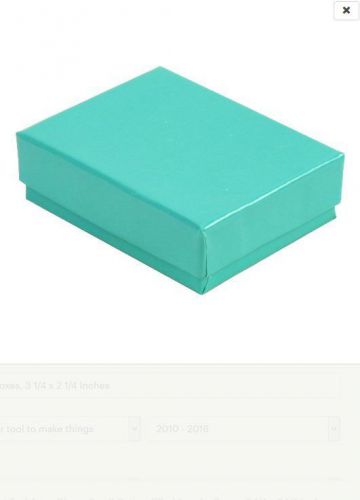 100 Rigid Gloss Aqua Teal Jewelry Boxes - 2 x 3 x 1 inches, Chipboard