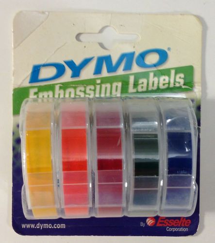 Dymo Embossing Labels 3/8&#034; X 4&#039; Rolls Rainbow 5 Pack 99786 Esselte - Brand New!