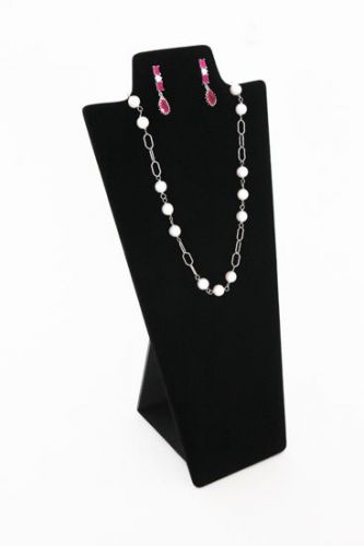 12&#034; Tall Black Velvet Necklace and Earring  Easel Neckform