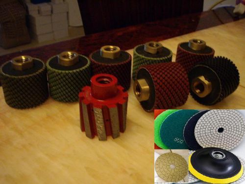 2&#034; zero tolerance drum wet polishing 7 drum polishing 35 pad 2 damo buff granite for sale