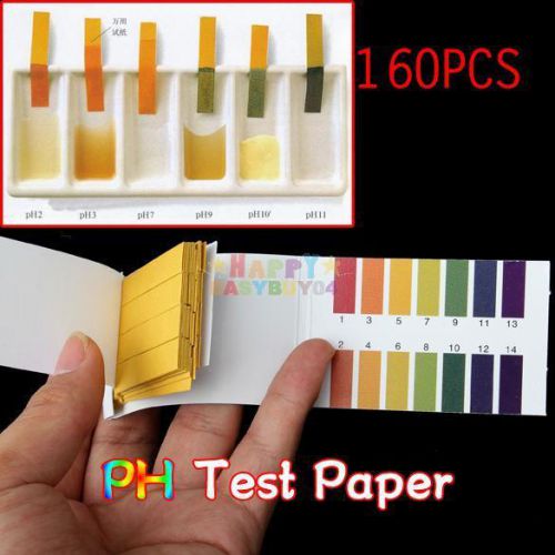 160 Full Range pH 1-14 Test Testing Indicator Paper Litmus Strips Kit Universal