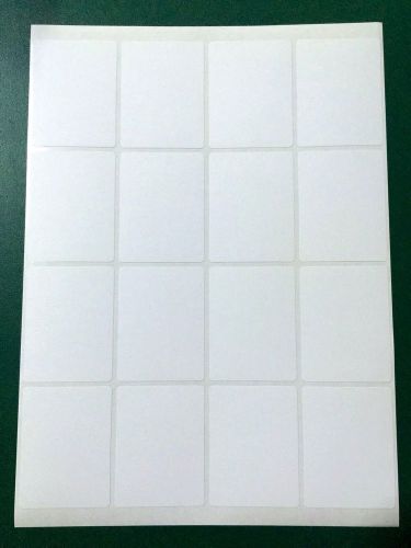 16 white sticky labels self adhesive,name tags,blank,multipurpose 38mm x 50mm for sale