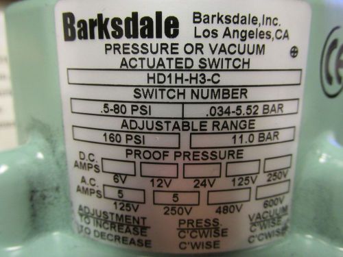 BARKSDALE HD1H-H3-C  DIAPHRAGM SWITCH ONLY ......... UP-04