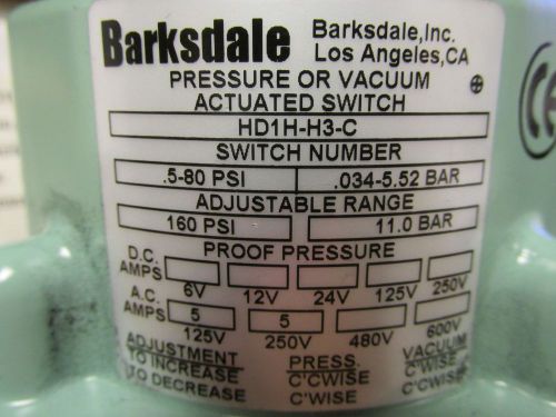 BARKSDALE HD1H-H3-C  DIAPHRAGM SWITCH ONLY ......... UP-04