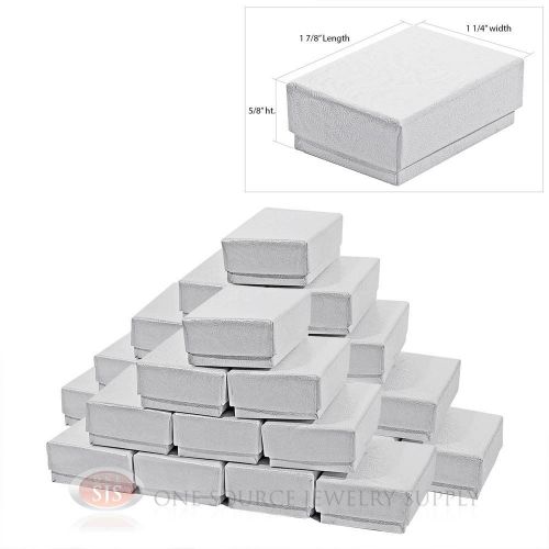 25 White Swirl Cardboard Cotton Filled Jewelry Gift Boxes 1 7/8&#034; X 1 1/4&#034; Box