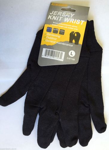 12 PAIRS Dark Brown Poly/Cotton Jersey Working Glove With Retail Tag - Large
