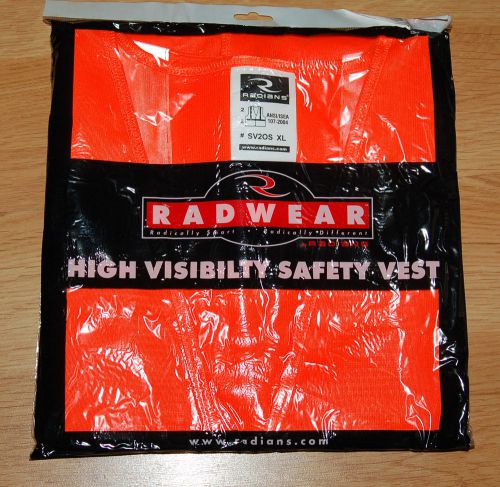 Safety vest high visibility orange SV2OSXL CASE OF 24 RADIANS RADWEAR ANSI ISEA