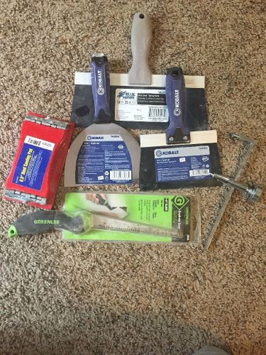 Kobalt, blue hawk, drywall tools, keyhole saw, sanding pad, circle cutter, nice! for sale