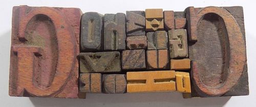Letterpress Letter Wood Type Printers Block &#034;Lot Of 18&#034; Typography #bc-1137