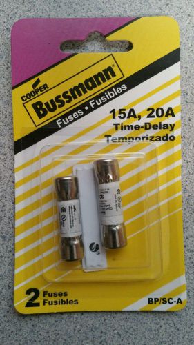 Cooper Bussmann BP/SC-A Time Delay Fuse 15A &amp; 20A Pkg of 2