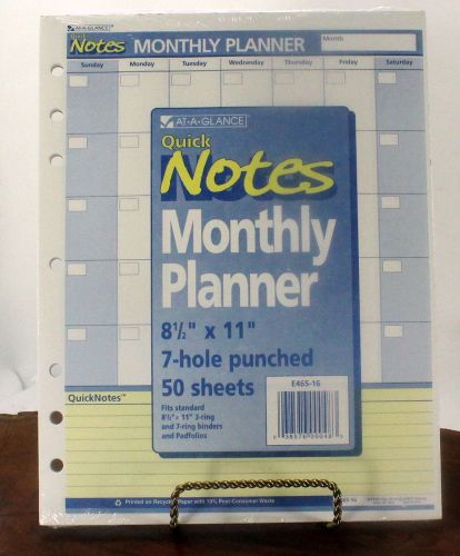 Notes Monthly Planner 7 hole punch 50 sheets bbb246