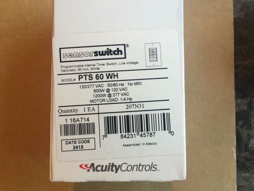 Wall Switch Timer, Acuity Sensor Switch, PTS 60 WH