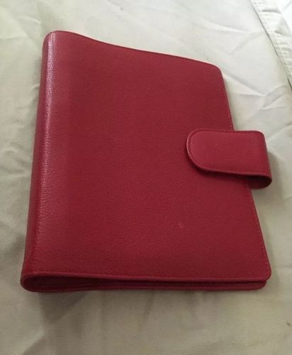 Levenger red leather softfolio 6 ring binder/agenda for sale