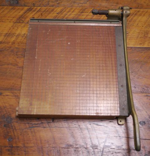 Vintage 1940s INGENTO No.5 Solid Maple Heavy Duty Steel Paper Cutter Trimmer