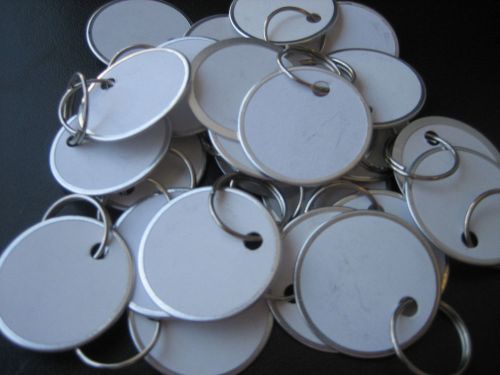 Lot of 5 Metal Edged 1 1/4&#034; White Paper Key Tags with Ring NEW!