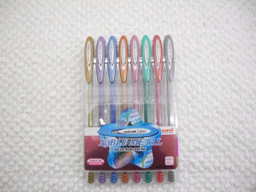 (8 Colors Pack) Uni-Ball Metallic 1.0mm UM-120SP RollerBall Pen w/ plastic case