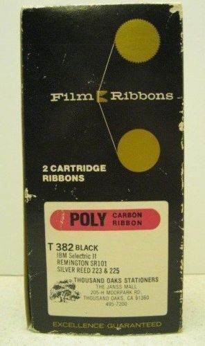 2 IBM SELECTRIC II T382 BLACK POLY CARBON CARTRIDGE FILM RIBBON LOT   NEW/BOX