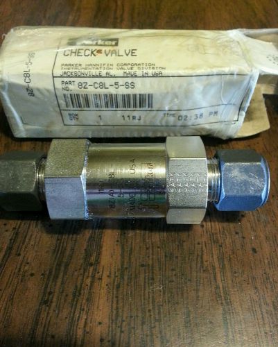 Parker 8z-c8l-5-ss  check valve 316 stainless steel 1/2&#034; x 1/2&#034; tube for sale