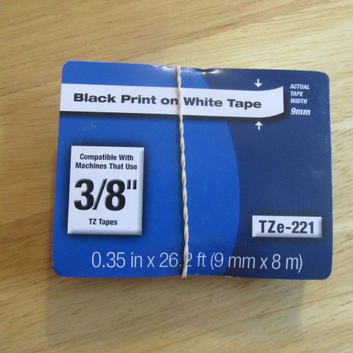 Label TZe-221 Black Print On White Tape 3/8&#034; C-PL-101