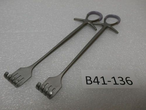 2-VOLKMAN RETRACTORs 7.75&#034; 4 Prongs Blunt Surgical Orthopedic Instruments