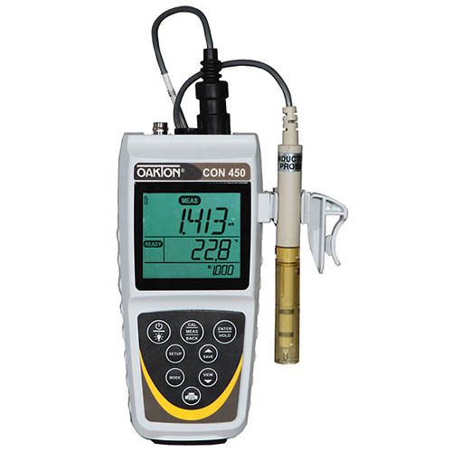 Oakton WD-35608-32 CON 450 Conductivity/TDS/PSU/Temp. Meter w/Probe